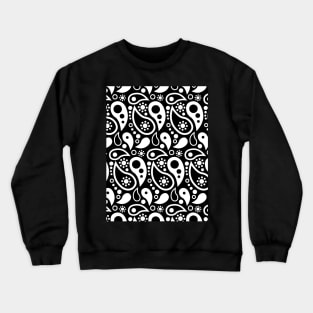 Black and white paisley pattern Crewneck Sweatshirt